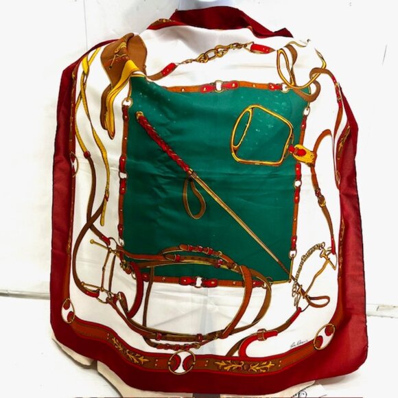 (2) Jim Renoir Southwest Vibes 100% Polyester  Scarf 31x31" Burgendy Green(47) - Picture 5 of 10